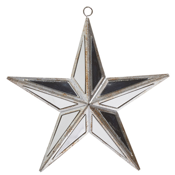 Enfeite de Natal com estrela espelhada prateada Raz 5,75", 12" ou 15" -2