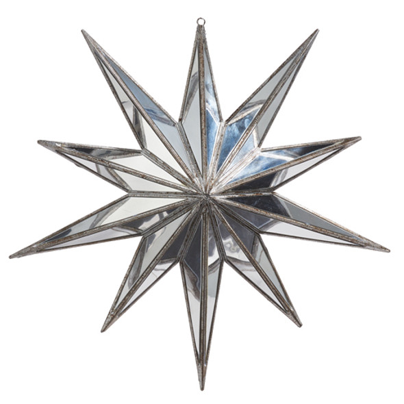 Raz 15 吋銀色鏡面星星聖誕裝飾品 4416408