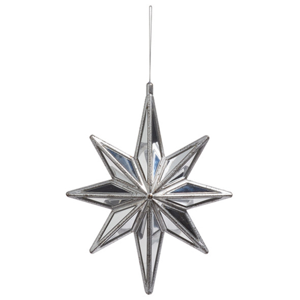 Raz 10.5" Silver Mirrored Star Christmas Ornament 4416409