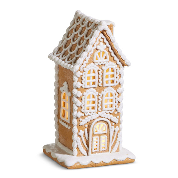 Raz 6" ou 10" Maison de ville en pain d'épice éclairée Noël -2