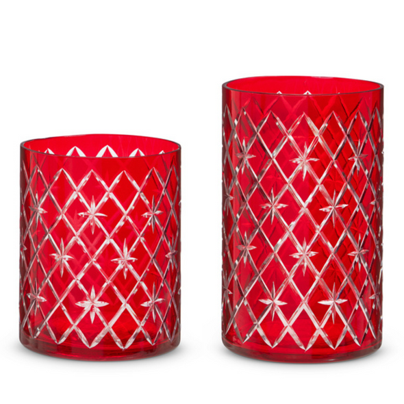 Décoration de Noël pour conteneur gravé rouge Raz 6,25" ou 8,5"