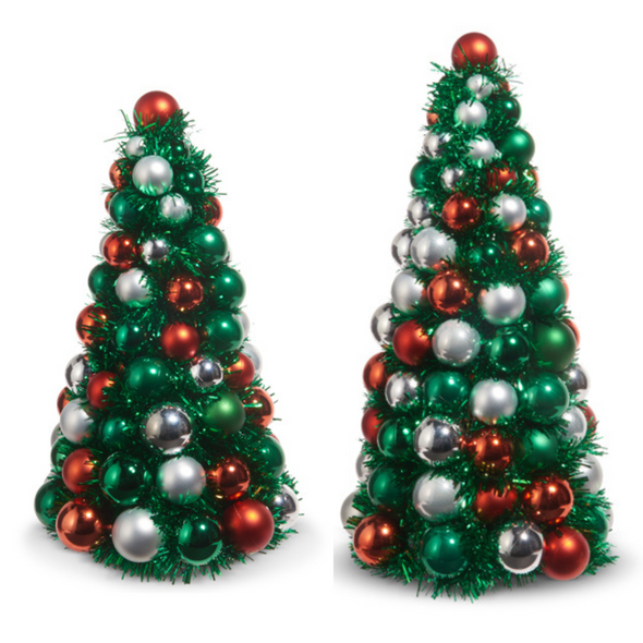 Raz 13" or 15.5" Red and Green Ball Ornament Tree Christmas Decoration 