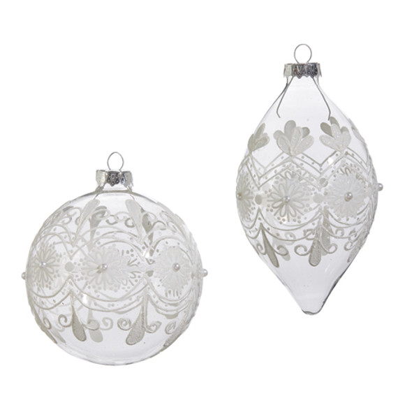 Raz 4" Clear Frosted Glass Christmas Ornament 4422833