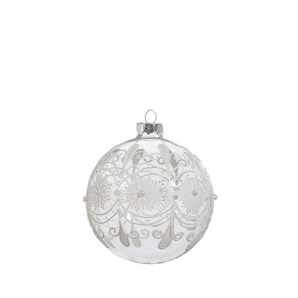 Raz 4" Clear Frosted Glass Christmas Ornament 4422833 -2