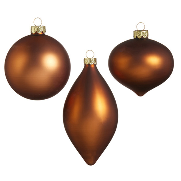 Raz 3" Matte Brown Glass Christmas Ornament 4422869