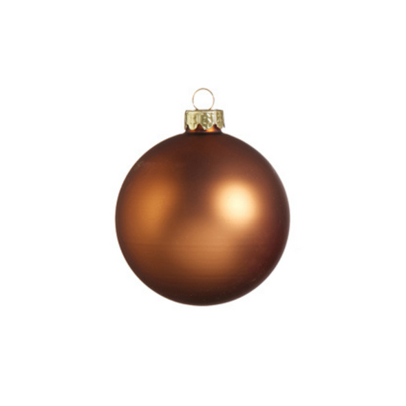 Raz 3" Matte Brown Glass Christmas Ornament 4422869 -2