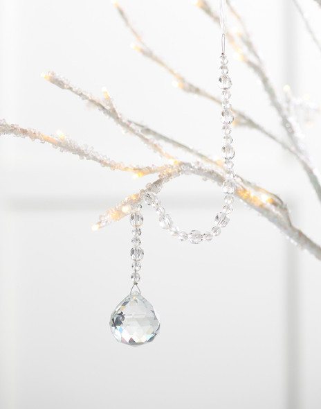 Raz 13.5" Crystal Drop Glass Christmas Ornament 4422895