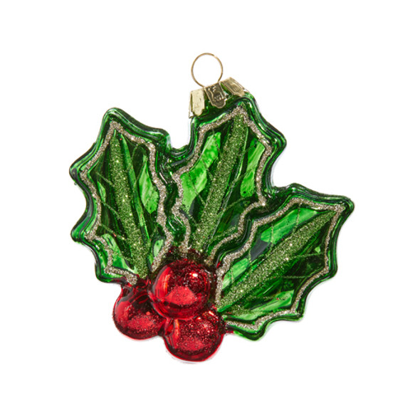Raz 3.5" Holly Berry Glass Christmas Ornament 4422971