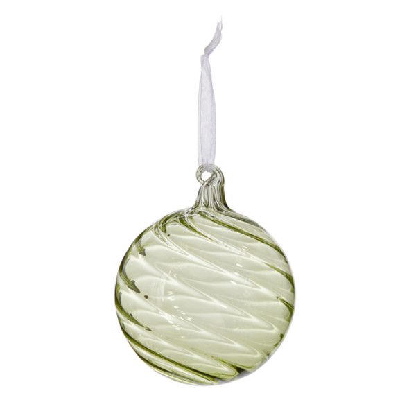 Raz 4" Green Blown Glass Ball Christmas Ornament 4423006