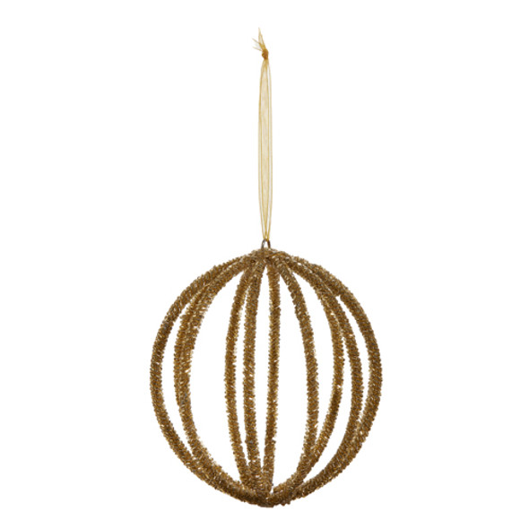 Raz 5" Antiqued Gold Beaded Ball Christmas Ornament 4424069