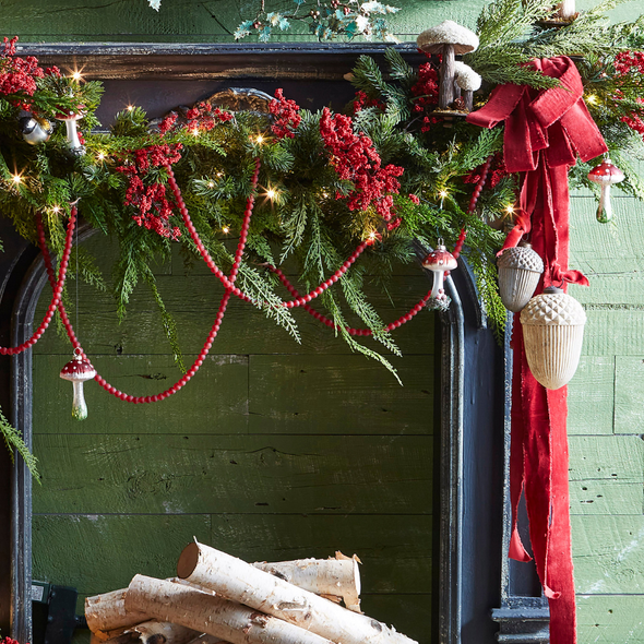 Raz 3,5" boîte de 4 ensemble de décorations de Noël en verre champignon rouge 4424518 -2