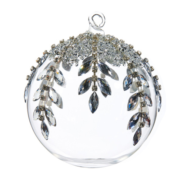 Raz 5" Jeweled Ball Glass Christmas Ornament 4424523