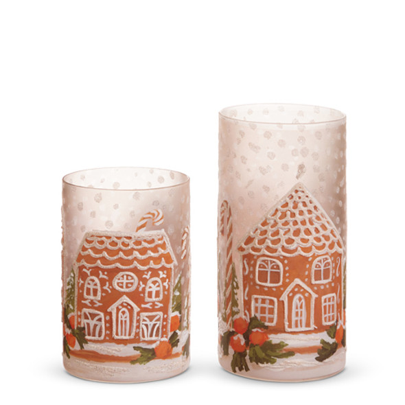 Raz 8" Gingerbread House Glass Containers Christmas Decoration 4424545 -2