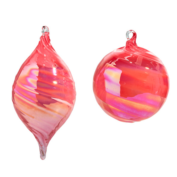 Raz 5" Pink Blown Glass Christmas Ornament 4424648 -2