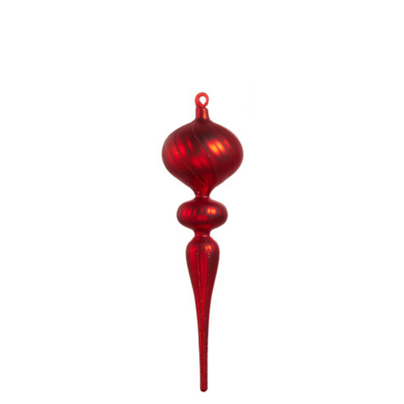 Raz 13" Matte Red Glass Finial Christmas Ornament 4424681 -2