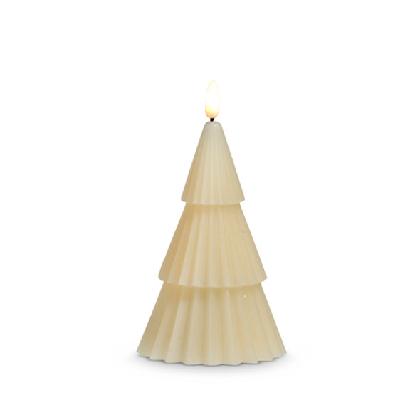 راز 6" شمعة عيد الميلاد على شكل شجرة عاجية عديمة اللهب 4432919 -2