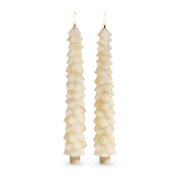 Raz 10.5" Ivory Tree Taper Candle Set 4432922 -2