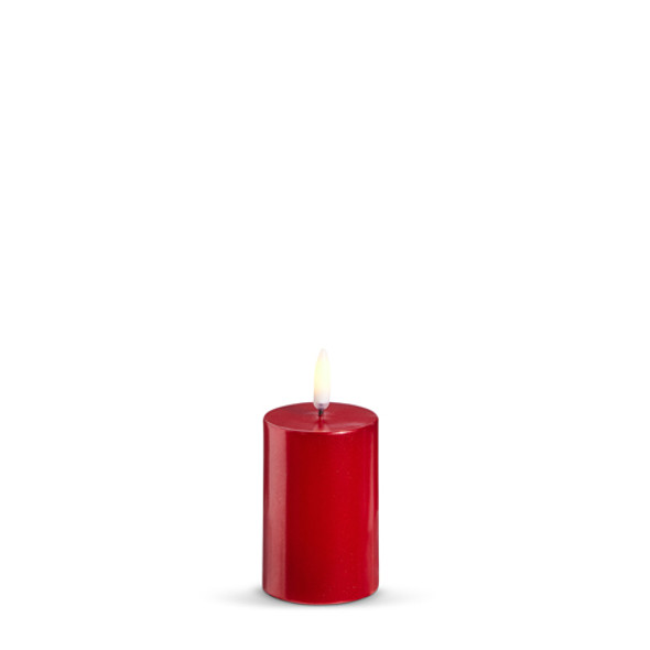Raz Uyuni Metallic Red Flameless Pillar Candles -2