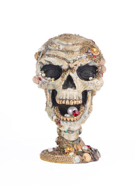 Katherine's Collection 11" Treacherous Treasure Tall Skull Tabletop 28-428233