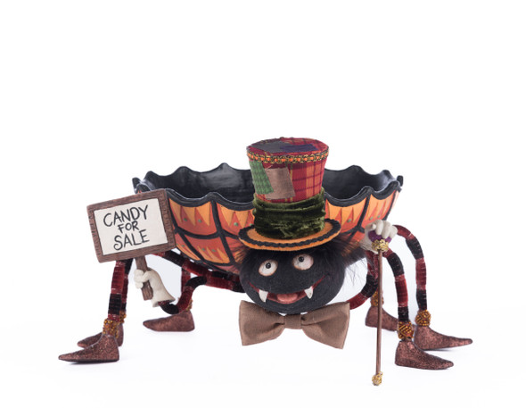 Katherine's Collection 14.5" Broomstick Acres Spider Candy Dish Halloween Decoration 28-428507