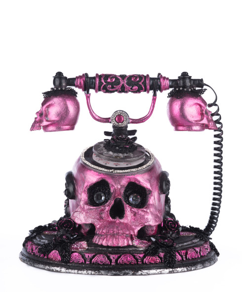 Katherine's Collection 11" Skull And Roses Phone Tabletop Halloween Decor 28-428149