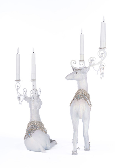 Katherine's Collection Crystal Christmas Standing or Sitting Deer Candleholder Christmas Decoration -2