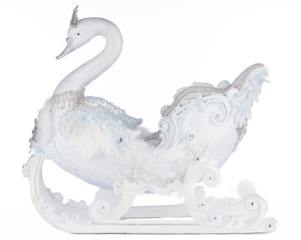 Katherine's Collection 21" Dazzling Swan Sleigh Christmas Decoration 28-428310 -2 