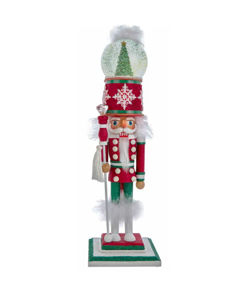 Kurt Adler 21" Hollywood Nutcrackers Deck The Halls Christmas Musical Water Globe Hat Nutcracker HA0724