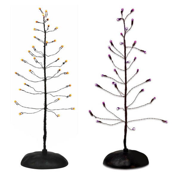 Department 56 Orange or Purple Twinkle Bright Lighted Halloween Tree Village Accessory 