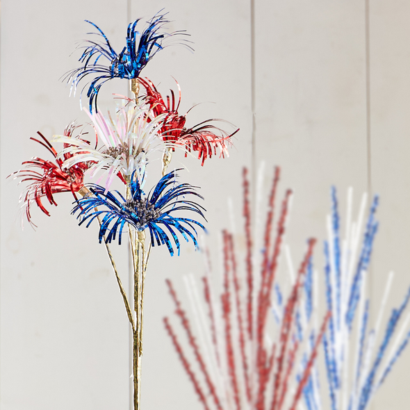 Raz 22" Red, White, and Blue Sparkler Spray Set of 3 F4516139
