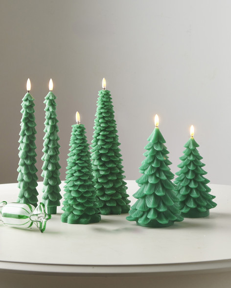 Raz Green Tree Battery Operated Candle with Realistic Flame Raz Green Tree Battery Operated Candle with Realistic Flame