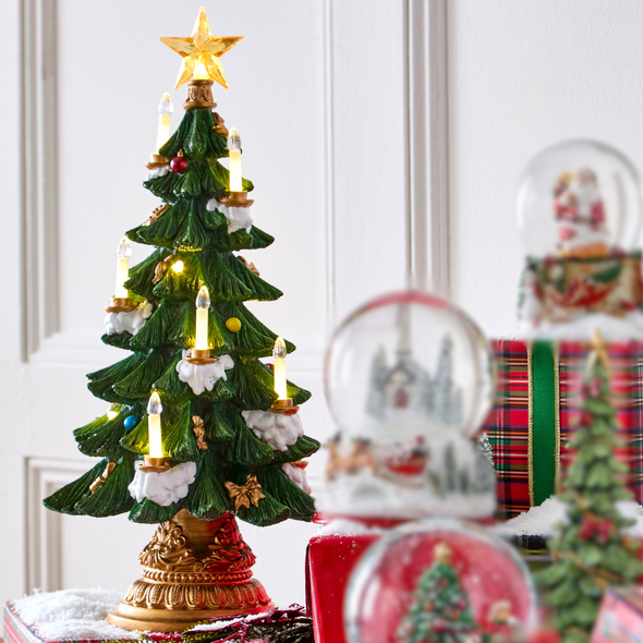 Raz 18" Lighted Tree with Candles Christmas Tree Figure 4501666 Raz 18" Lighted Tree with Candles Christmas Tree Figure 4501666