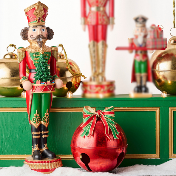 Raz 48" Large Lighted Traditional Christmas Nutcracker Figure with tree 4501683 Raz 48" Large Lighted Traditional Christmas Nutcracker Figure with tree 4501683