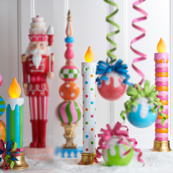 Raz Colorful Battery Operated Large Candle Christmas Decoration Raz Colorful Battery Operated Large Candle Christmas Decoration