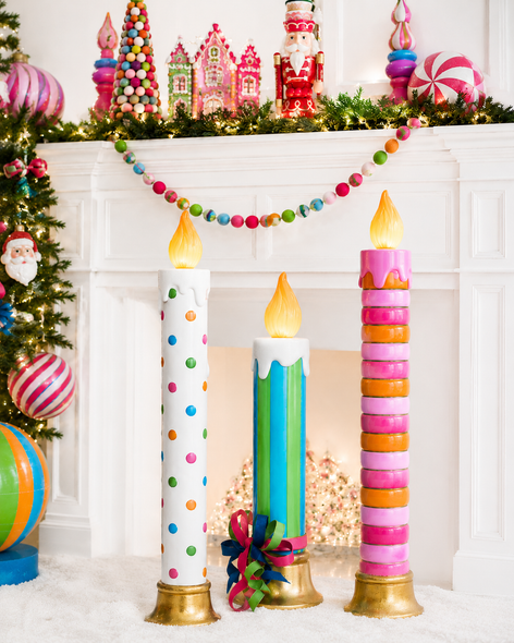Raz Large Colorful Battery Operated Large Candle Christmas Decoration-10