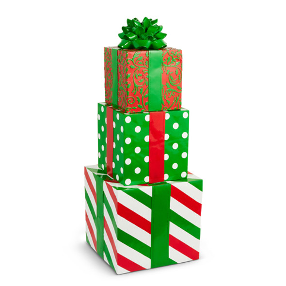 Raz 51" Indoor Outdoor Stacked Packages Christmas Decoration 4510510 -2 Raz 51" Indoor Outdoor Stacked Packages Christmas Decoration 4510510 -2
