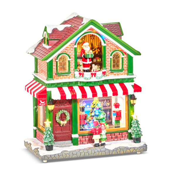 Raz 16" Lighted Musical Animated Toy Shop Christmas Decoration 4510546 Raz 16" Lighted Musical Animated Toy Shop Christmas Decoration 4510546