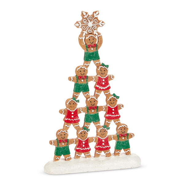 Raz 11.75" Gingerbread Boy and Girl Tower Christmas Decoration 4511388 Raz 11.75" Gingerbread Boy and Girl Tower Christmas Decoration 4511388
