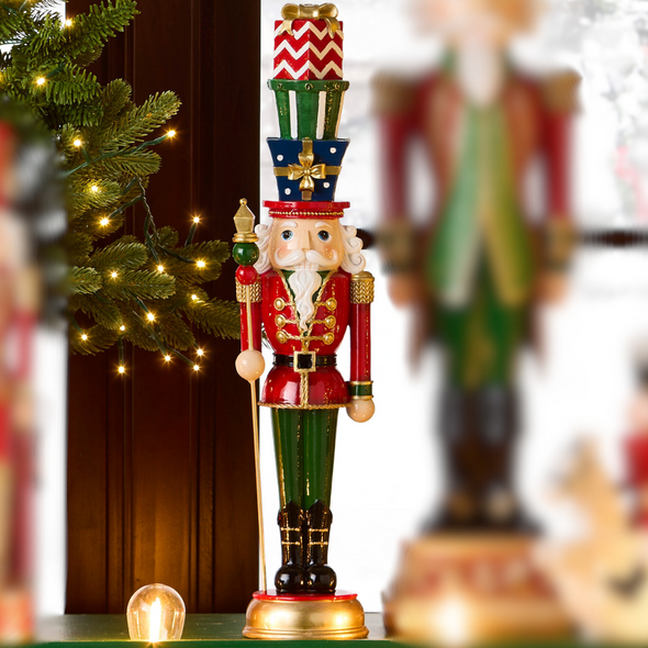 Raz 19.75" Nutcracker with Presents Christmas Figure 4512169 Raz 19.75" Nutcracker with Presents Christmas Figure 4512169