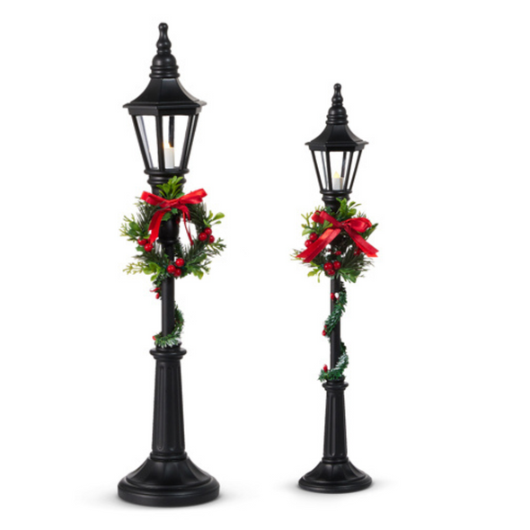 Raz 18.5" or 21" Lighted Black Christmas Lamp Post Raz 18.5" or 21" Lighted Black Christmas Lamp Post