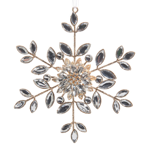 Raz 6" Jewel and Brooch Snowflake Christmas Ornament 4513588 Raz 6" Jewel and Brooch Snowflake Christmas Ornament 4513588