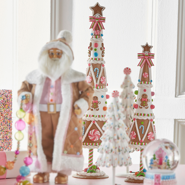 Raz 23" Large Gingerbread Trees Christmas Decoration 4515547 Raz 23" Large Gingerbread Trees Christmas Decoration 4515547