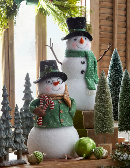 Raz 18.5" Green Woodland Large Snowman Christmas Figure 4516468 Raz 18.5" Green Woodland Large Snowman Christmas Figure 4516468