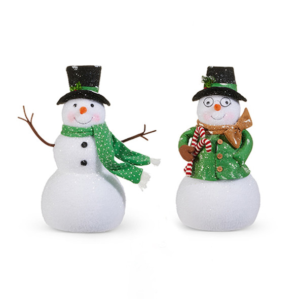 Raz 18.5" Green Woodland Snowman Christmas Figure 4516468 -2 Raz 18.5" Green Woodland Snowman Christmas Figure 4516468 -2