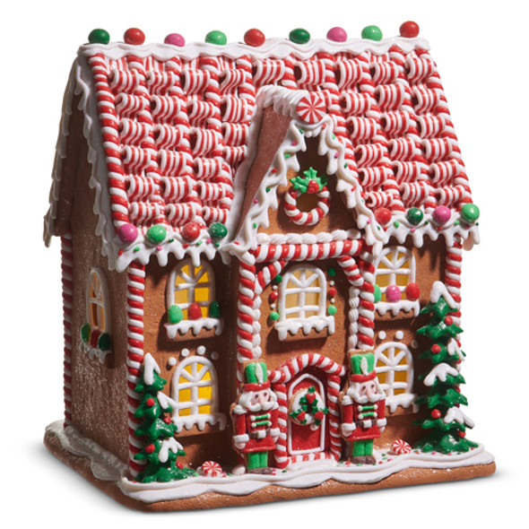 Raz 14" Lighted Multicolor Gingerbread House Christmas Decoration 4516678 Raz 14" Lighted Multicolor Gingerbread House Christmas Decoration 4516678