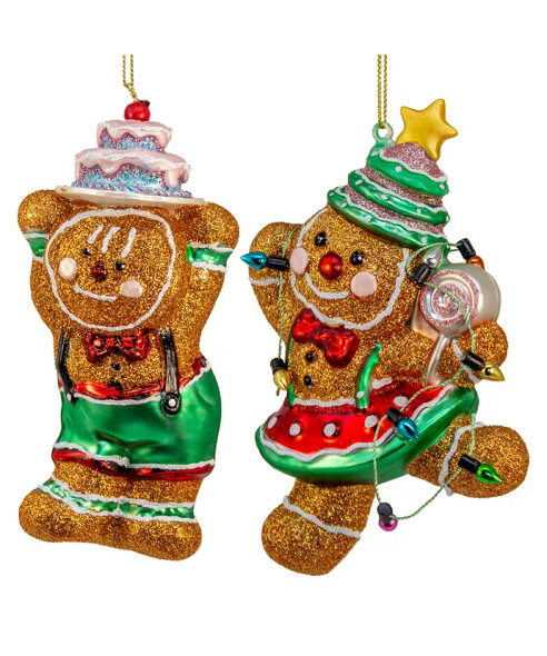 Kurt Adler 4 インチ 木製サンタのトナカイ クリスマス オーナメント