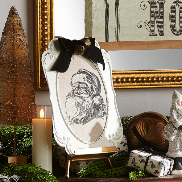 Raz 12" Santa Embossed Christmas Wall Sign 4521347 Raz 12" Santa Embossed Christmas Wall Sign 4521347