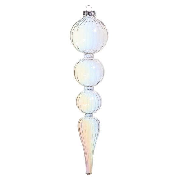 Raz 14.5" Large Iridescent Finial Glass Christmas Ornament 4522895 Raz 14.5" Large Iridescent Finial Glass Christmas Ornament 4522895