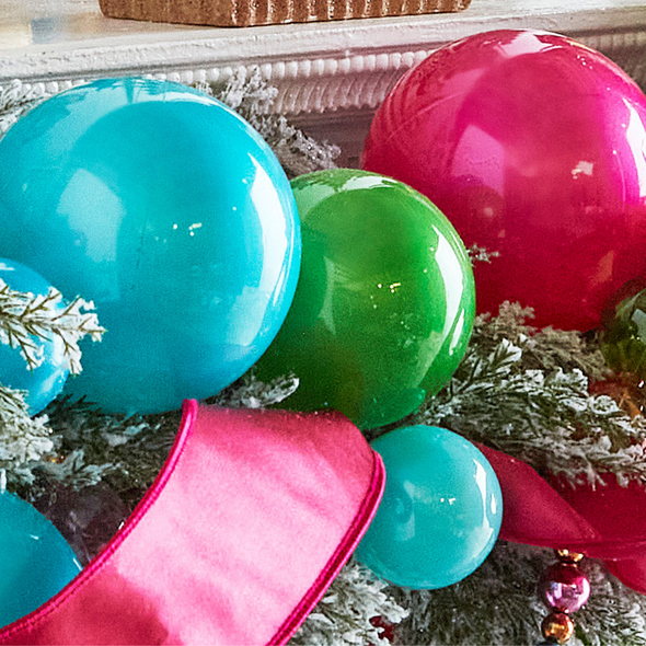Raz 5" Green Opaque Blown Glass Ball Christmas Ornament 4523078