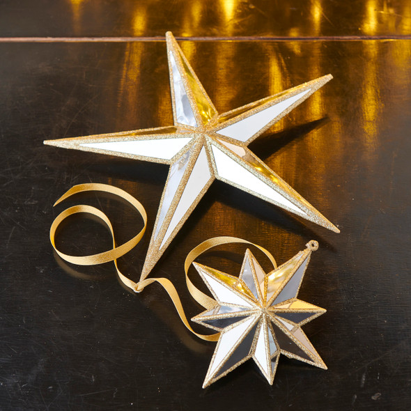 Raz 5.75" or 11.25" Mirrored Star Christmas Ornament Raz 5.75" or 11.25" Mirrored Star Christmas Ornament